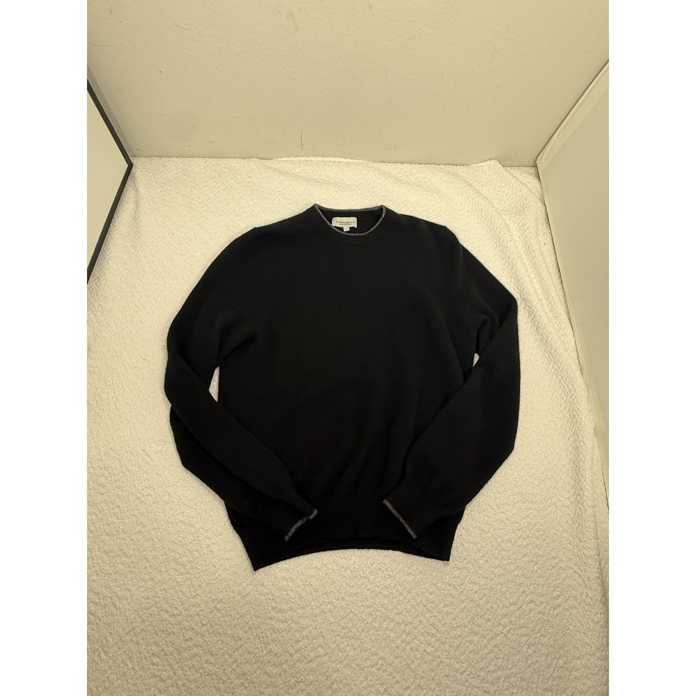 Neiman Marcus Men's Large 100% Cashmere Black Crewneck Pullover Sweater